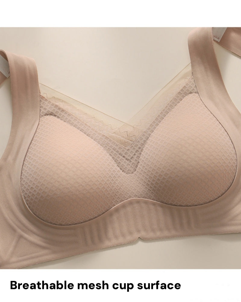 Atmungsaktiver Nahtloser Push Up BH aus Mesh Gegen Durchhängen