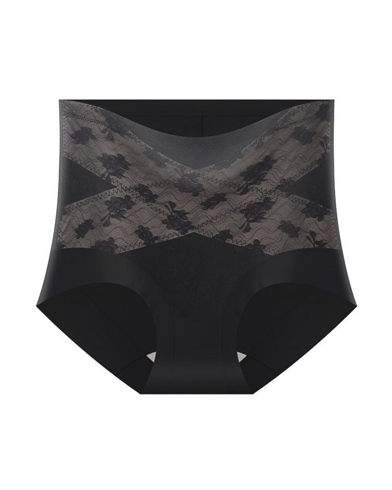 Bauchweg Shaping Höschen mit Hoher Taille und Floralem Spitzenmuster