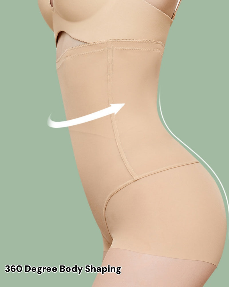 Dünner Nahtloser Bauchkontrollierender Shaping Slip mit Hoher Taille in Übergröße