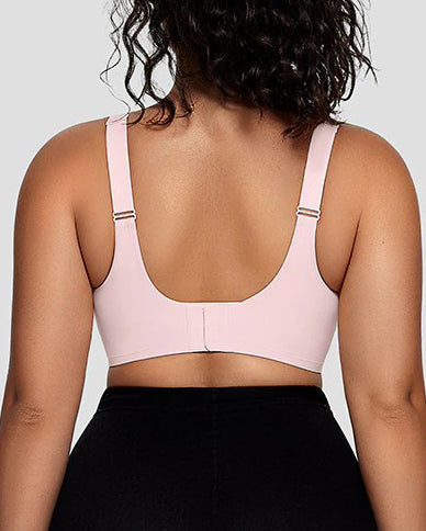 Bequemer Nahtloser Push up Shaping BH aus Mesh Patchwork mit V Ausschnitt