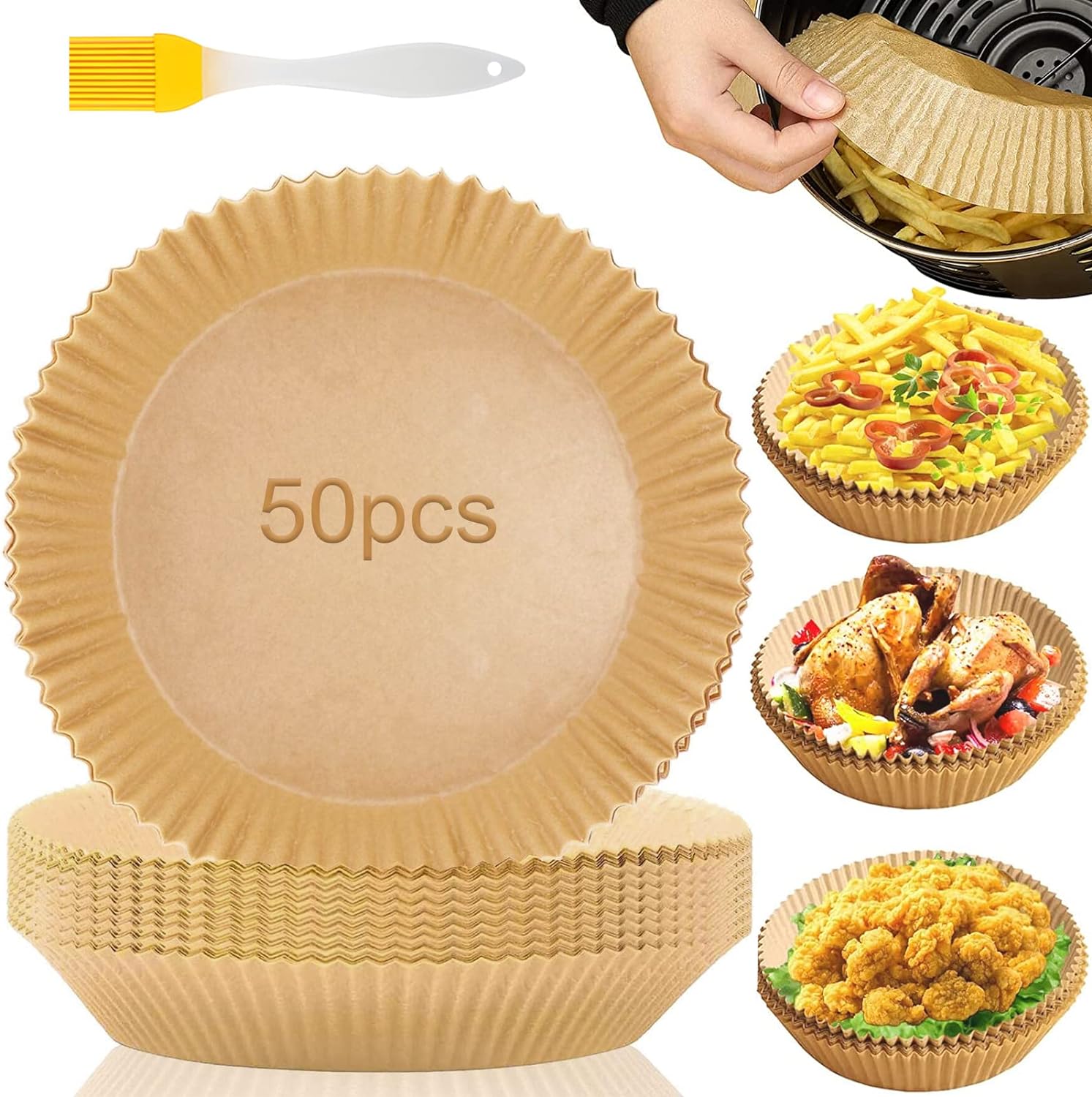 50PCS de Papel de Horno para Freidora