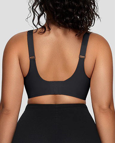 Bequemer Nahtloser Push up Shaping BH aus Mesh Patchwork mit V Ausschnitt