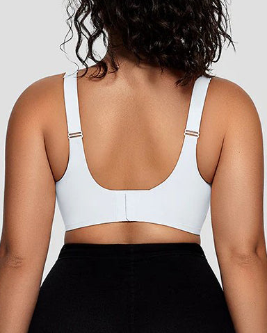 Bequemer Nahtloser Push up Shaping BH aus Mesh Patchwork mit V Ausschnitt