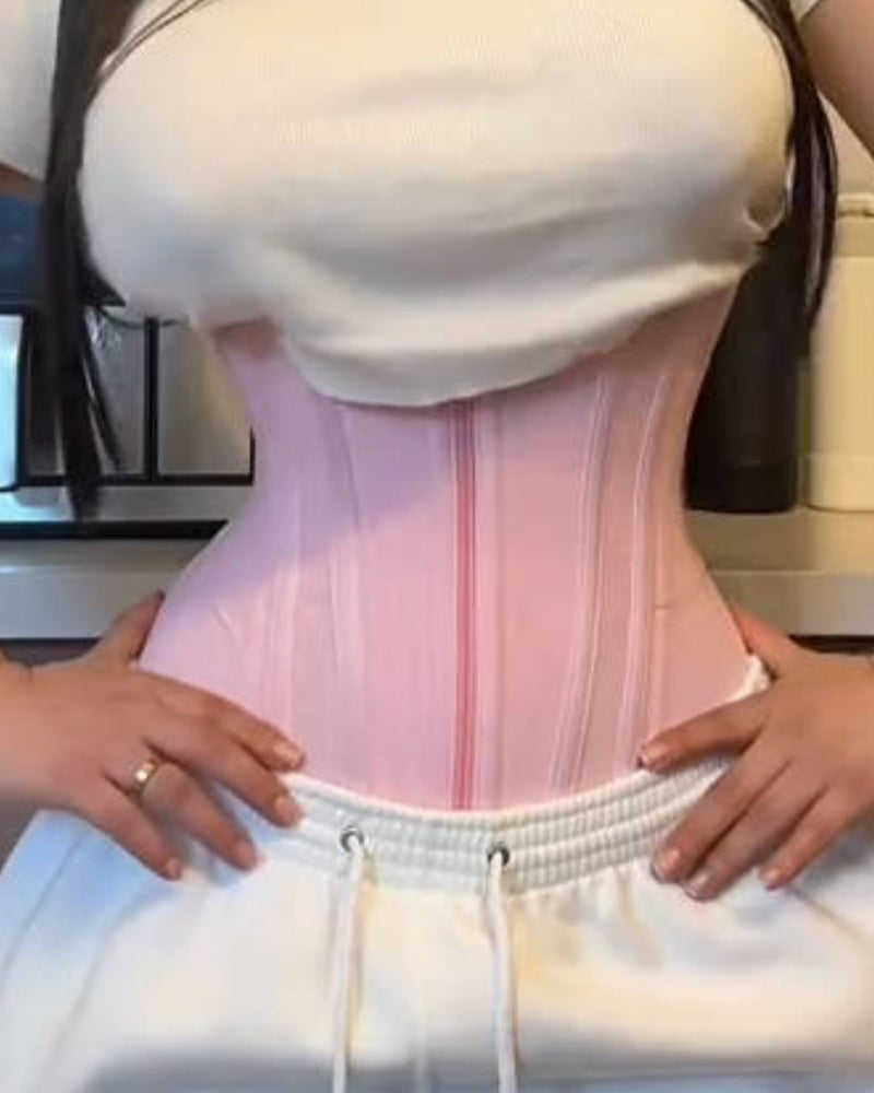 Fajas Colombianas Taillentrainer mit Doppelter Kompression und Unsichtbarem Verschluss und Stahlstäben