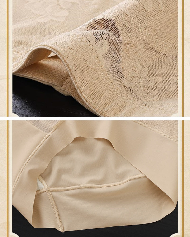 Bauchweg Shaping Höschen mit Hoher Taille und Floralem Spitzenmuster