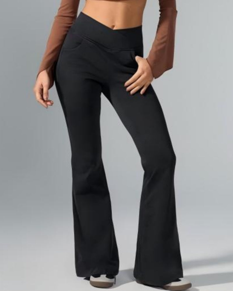 Elastische Crossover Yoga Jeans mit Hoher Taille und Schmaler Passform